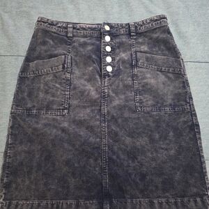 Pilcro and the Letterpress Blue Corduroy Mini Skirt